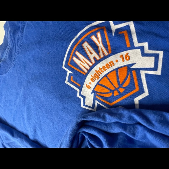 Long Sleeved Basketball Tee: Bright blue - Picture 3 of 4